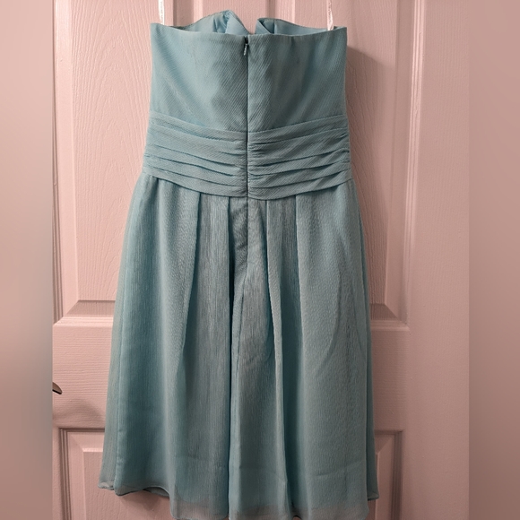 David's Bridal Strapless Light Teal (spa?) Bridesmaid Dress Size 6 - Picture 2 of 7